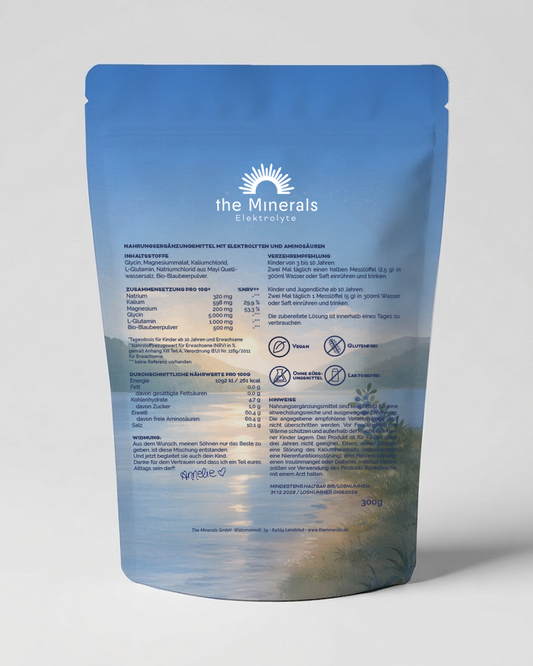 Kinder Mischung - Elektrolyte Pulver mit Glycin & Bio-Blaubeerpulver