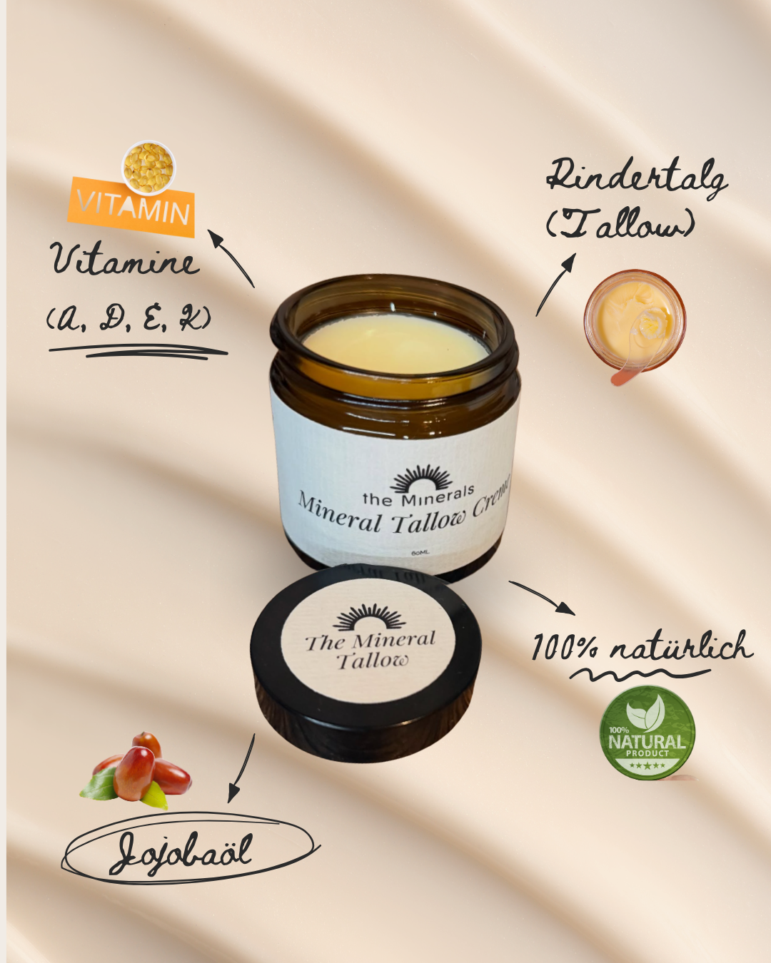 The Mineral Tallow (60 ml) - Natürliche Hautpflege mit Mineralien