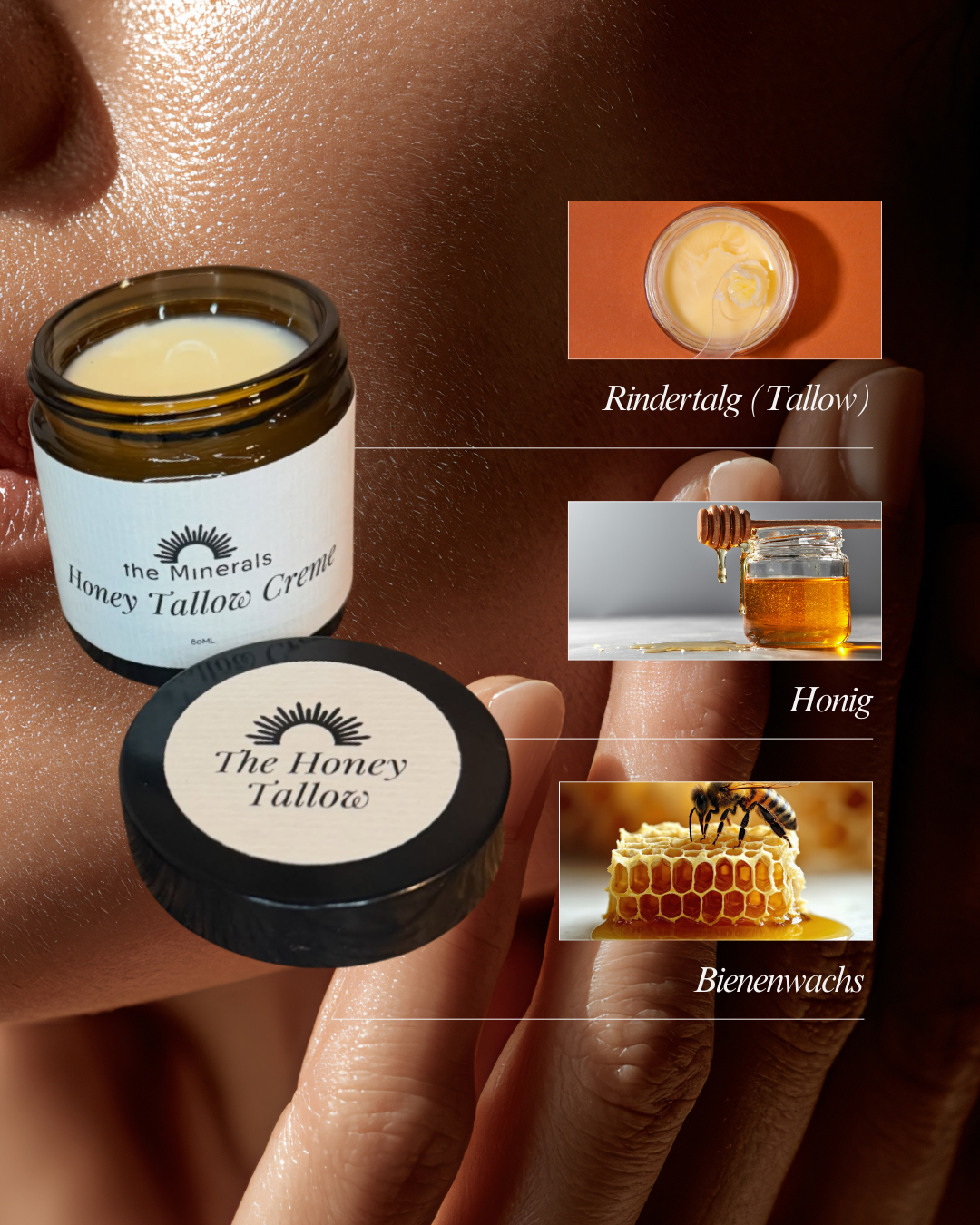 The Honey Tallow (60 ml)-  Natürliche Hautpflege mit Honig und Bienenwachs