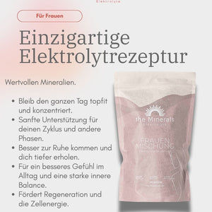 450g Frauen Mischung - Elektrolyte Pulver mit Glycin (mild & süß, ohne Zucker)