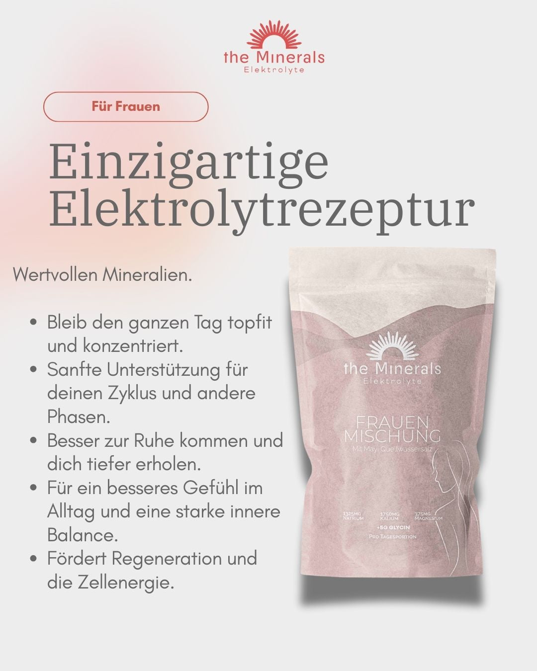 450g Frauen Mischung - Elektrolyte mit Glycin (ohne Zucker) für Frauen