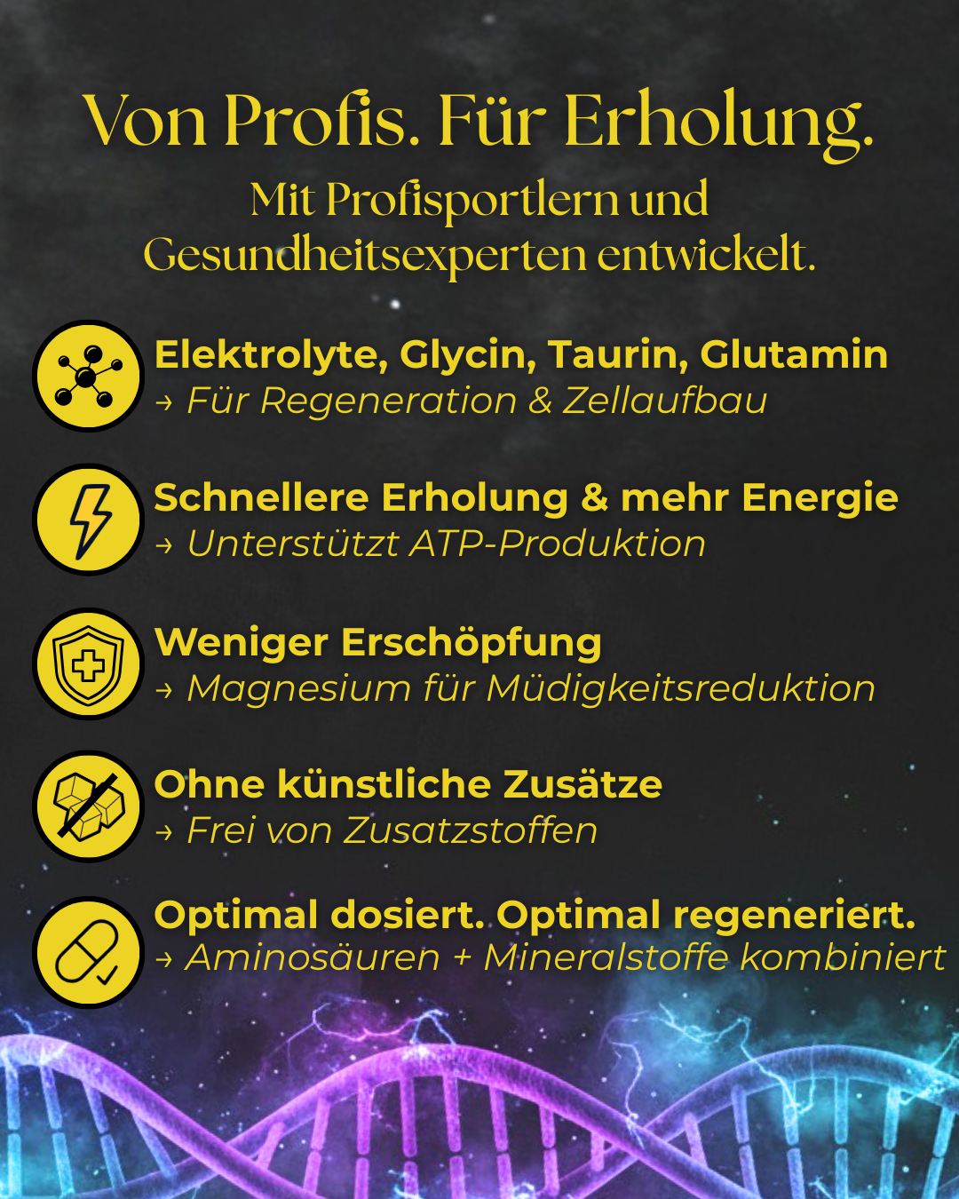 Regenerations Mischung 400g - Elektrolyte mit Glycin, L-Glutamin & Taurin für optimale Regeneration