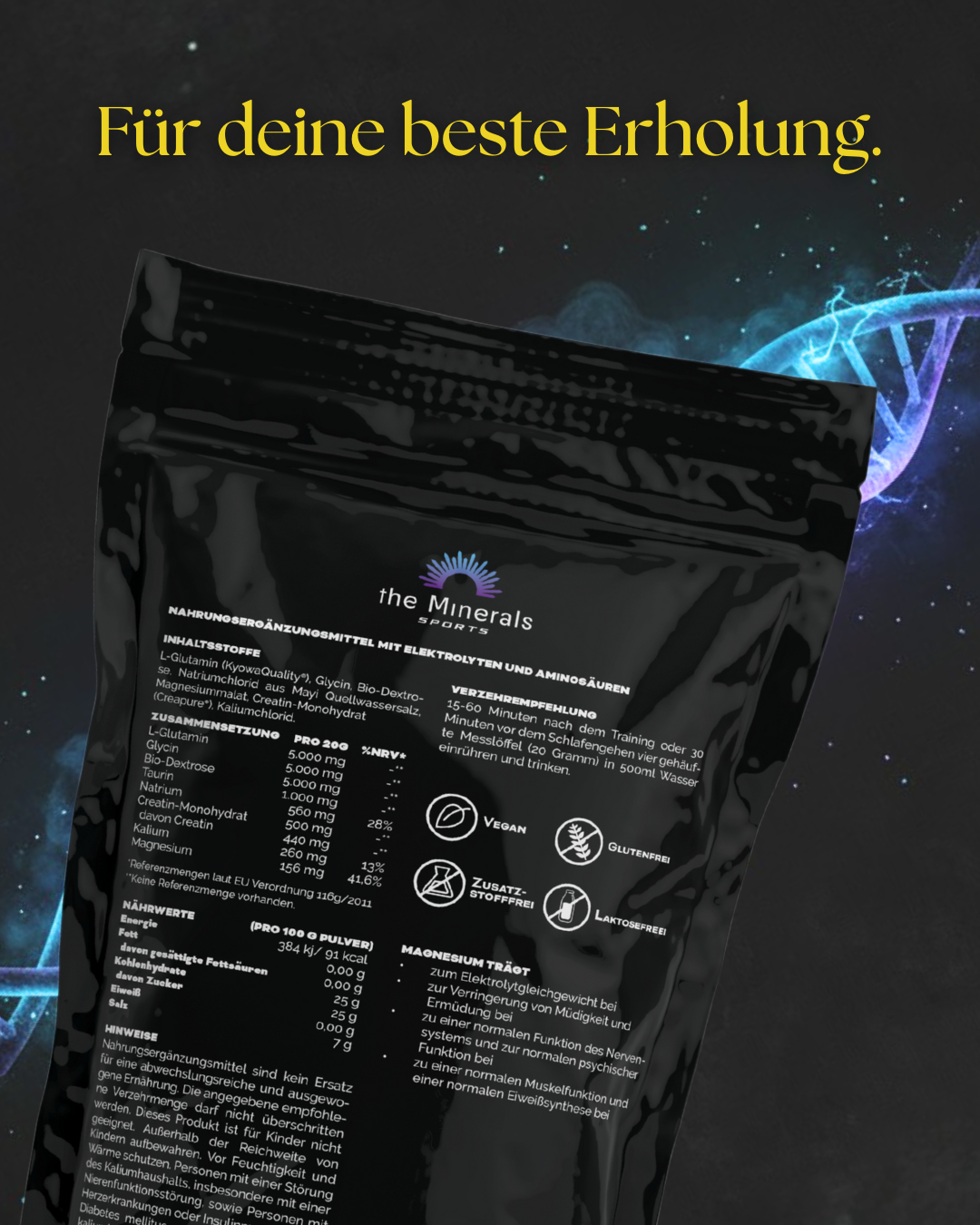 Regenerations Mischung 400g - Elektrolyte mit Glycin, L-Glutamin & Taurin für optimale Regeneration