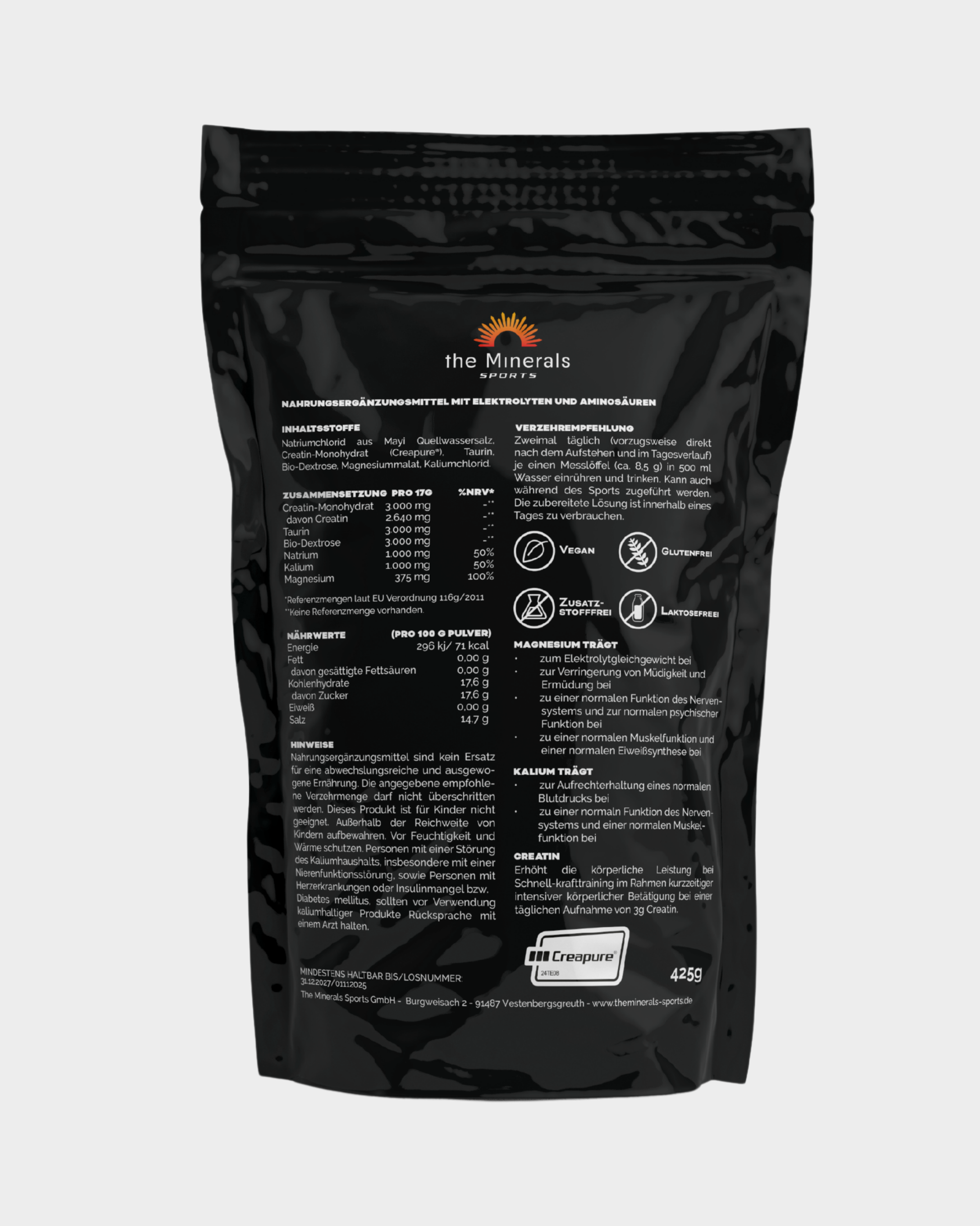 Sport Mischung 425g - Elektrolyte mit Creatin & Taurin für den täglichen Sport